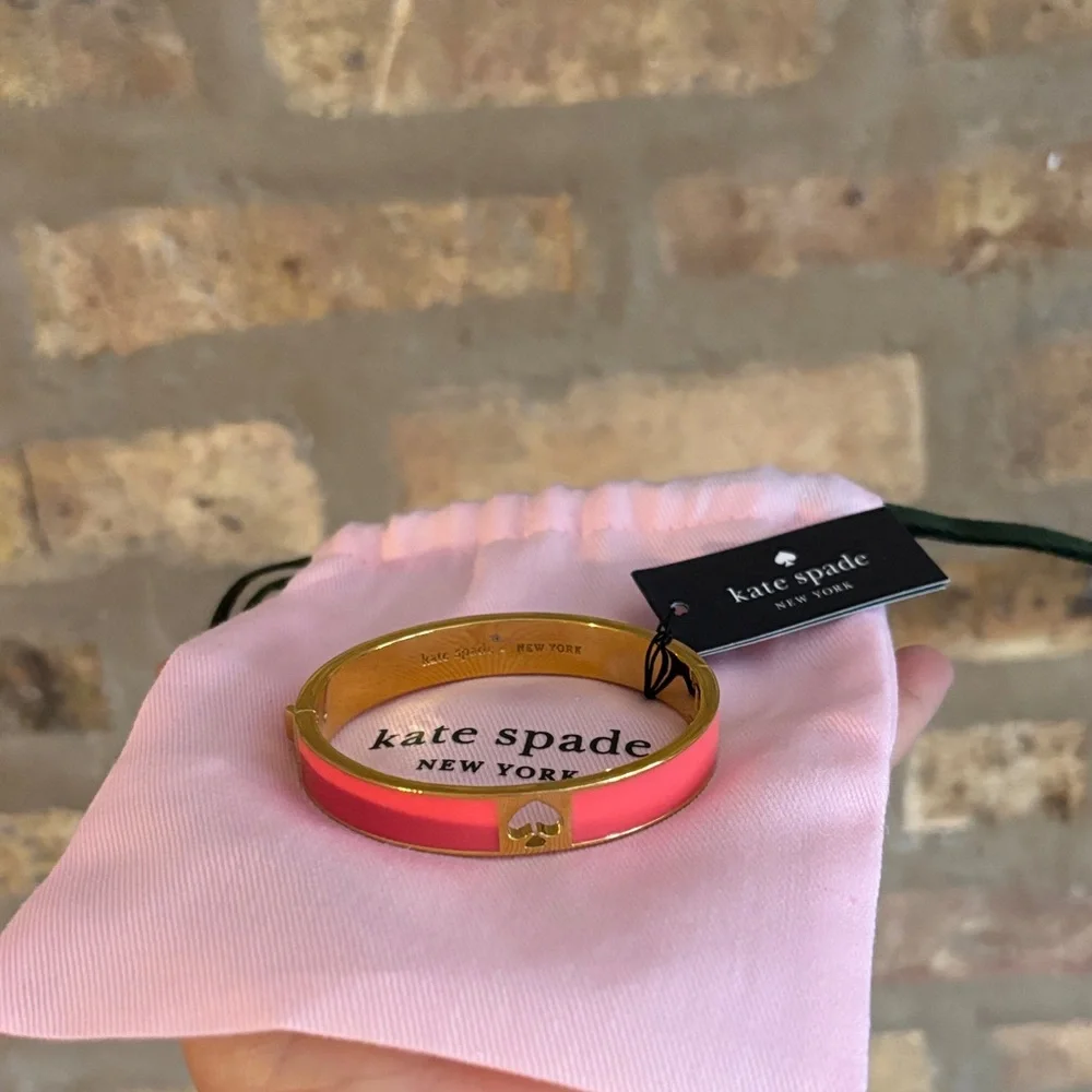 Kate Spade Gold and Pink Heart Bracelet - Picture 4 of 4